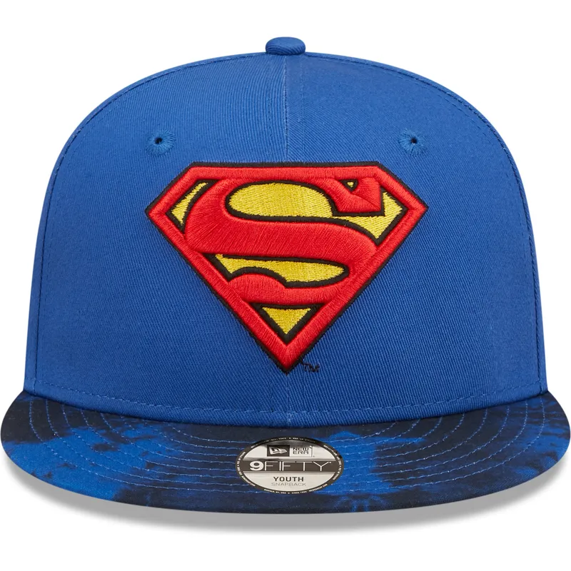 kepure-plokscia-melyna-snapback-vaikams-9fifty-superman-dc-comics-new-era