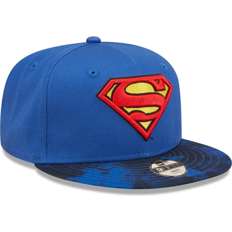 kepure-plokscia-melyna-snapback-vaikams-9fifty-superman-dc-comics-new-era