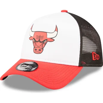 Καπέλο trucker λευκό, μαύρο και κόκκινο A Frame Team Colour των Chicago Bulls NBA από τη New Era
