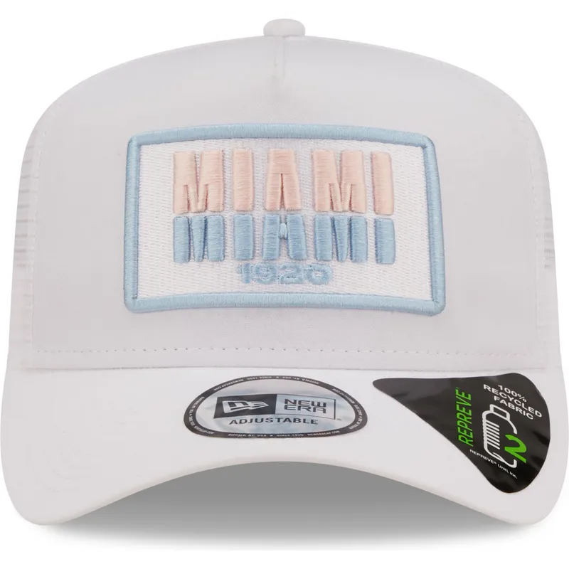 kepure-islenkta-balta-snapback-miami-a-frame-repreve-usa-state-new-era