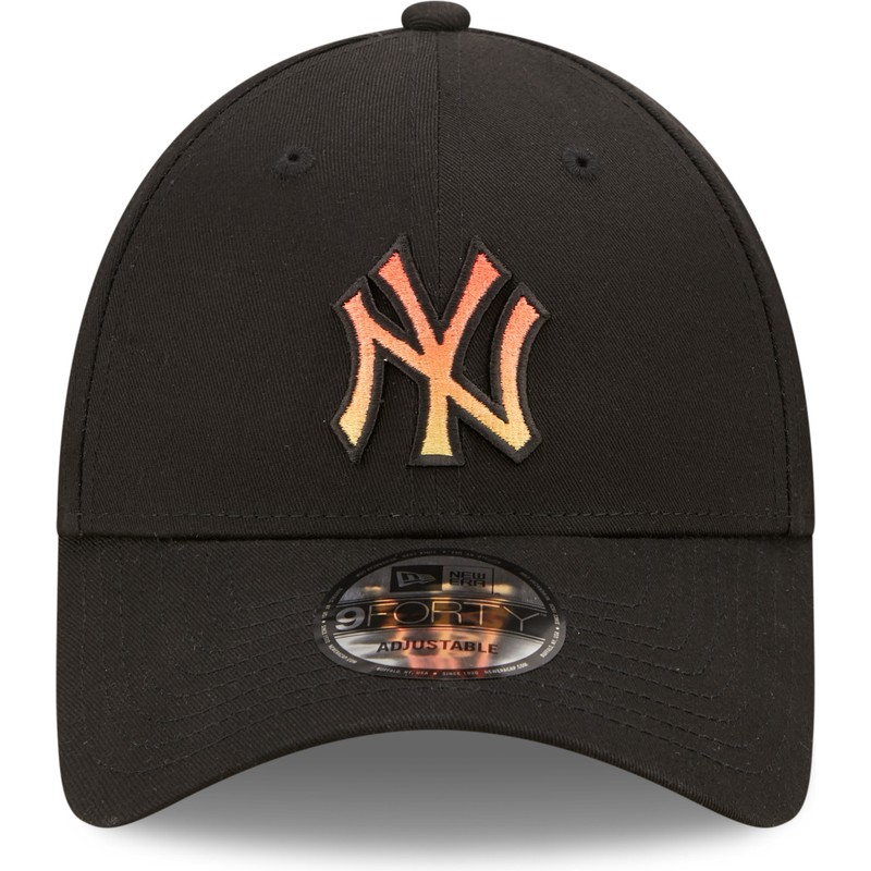 new-era-curved-brim-orange-logo-9forty-gradient-infill-new-york-yankees-mlb-black-adjustable-cap