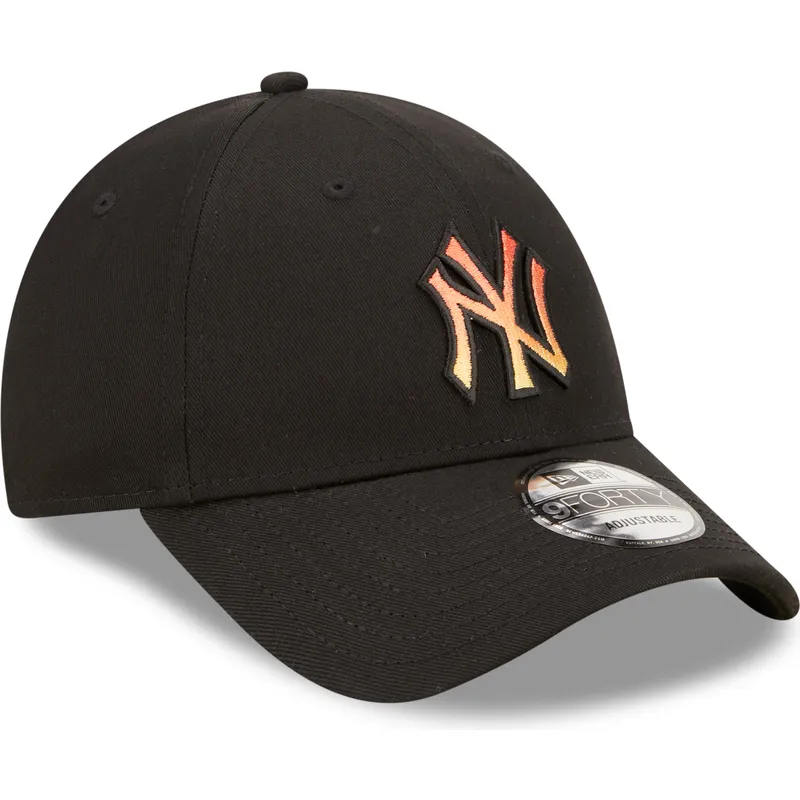 czarna-regulowana-czapka-z-zakrzywionym-daszkiem-z-pomaranczowym-logo-9forty-gradient-infill-new-york-yankees-mlb-new-era