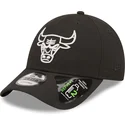 kepure-islenkta-juoda-reguliuojamas-9forty-repreve-monochrom-chicago-bulls-nba-new-era