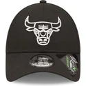 kepure-islenkta-juoda-reguliuojamas-9forty-repreve-monochrom-chicago-bulls-nba-new-era
