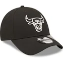 kepure-islenkta-juoda-reguliuojamas-9forty-repreve-monochrom-chicago-bulls-nba-new-era