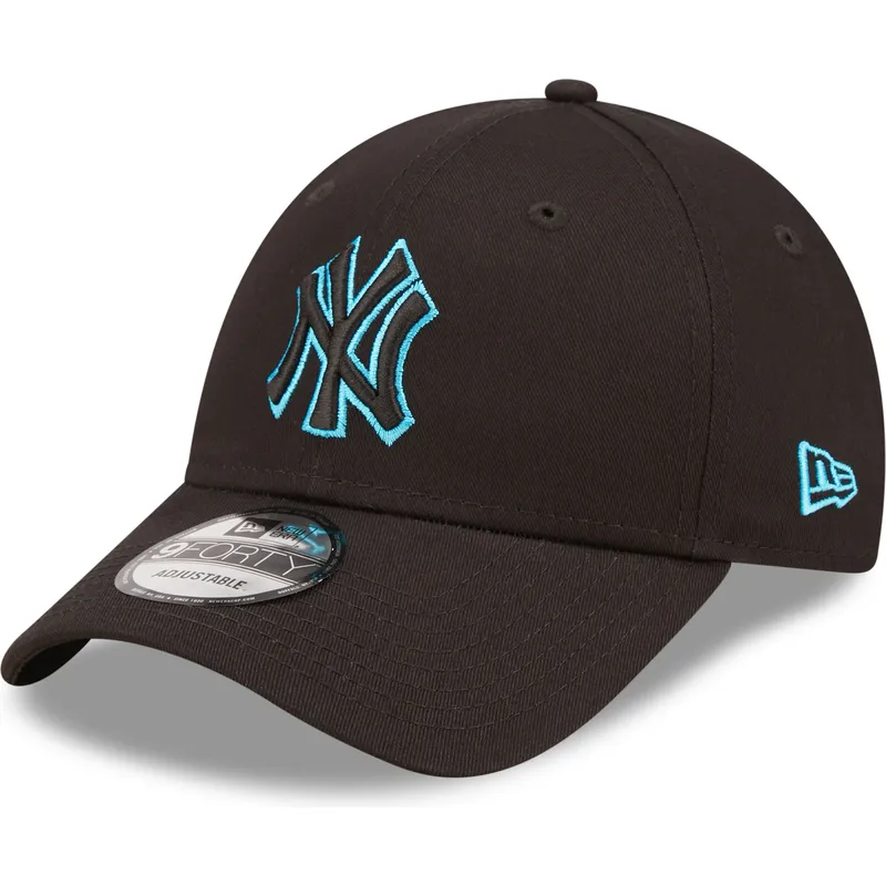 kepure-islenkta-juoda-reguliuojamas-9forty-neon-outline-new-york-yankees-mlb-new-era