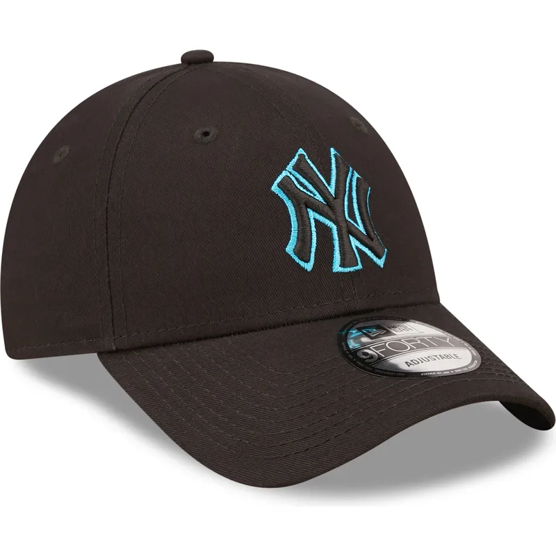 kepure-islenkta-juoda-reguliuojamas-9forty-neon-outline-new-york-yankees-mlb-new-era