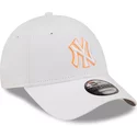 new-era-curved-brim-orange-logo-9forty-neon-outline-new-york-yankees-mlb-white-adjustable-cap