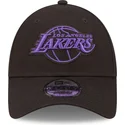 kepure-islenkta-juoda-reguliuojamas-9forty-neon-outline-los-angeles-lakers-nba-new-era