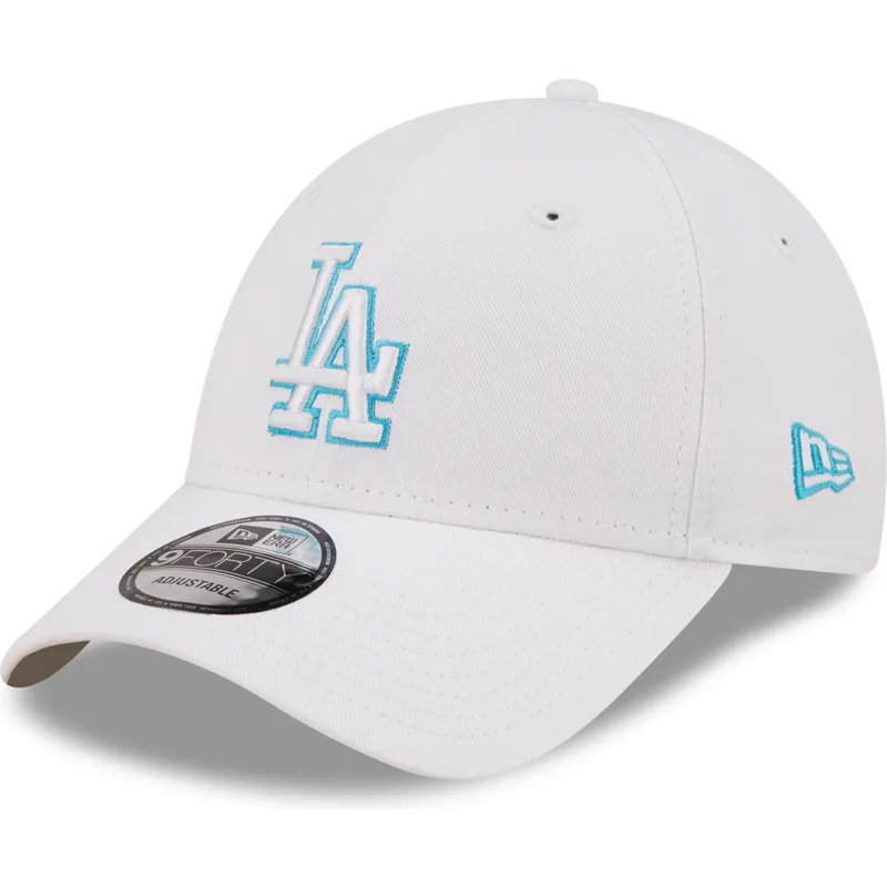 kepure-islenkta-balta-reguliuojamas-9forty-neon-outline-los-angeles-dodgers-mlb-new-era