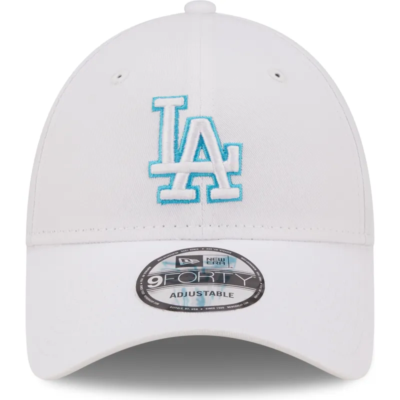 kepure-islenkta-balta-reguliuojamas-9forty-neon-outline-los-angeles-dodgers-mlb-new-era