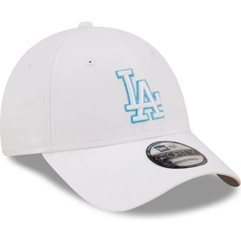 kepure-islenkta-balta-reguliuojamas-9forty-neon-outline-los-angeles-dodgers-mlb-new-era
