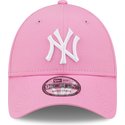 new-era-curved-brim-white-logo-9forty-league-essential-new-york-yankees-mlb-pink-adjustable-cap