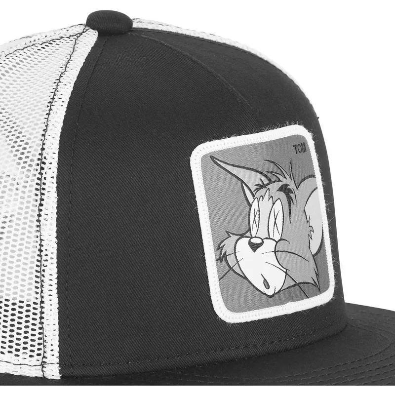 capslab-flat-brim-tom-casf-t10-looney-tunes-black-and-white-trucker-hat