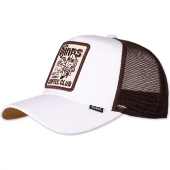 Djinns Lazy Sunday Coffee Club HFT White and Brown Trucker Hat