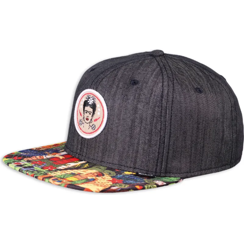 kepure-plokscia-juoda-snapback-frida-kahlo-linen-rev-djinns kepure-plokscia-juoda-snapback-frida-kahlo-linen-rev-djinns