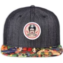 kepure-plokscia-juoda-snapback-frida-kahlo-linen-rev-djinns
