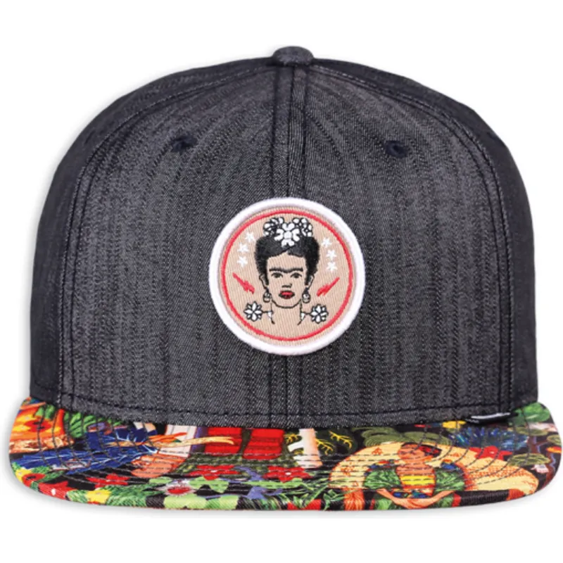 kepure-plokscia-juoda-snapback-frida-kahlo-linen-rev-djinns kepure-plokscia-juoda-snapback-frida-kahlo-linen-rev-djinns