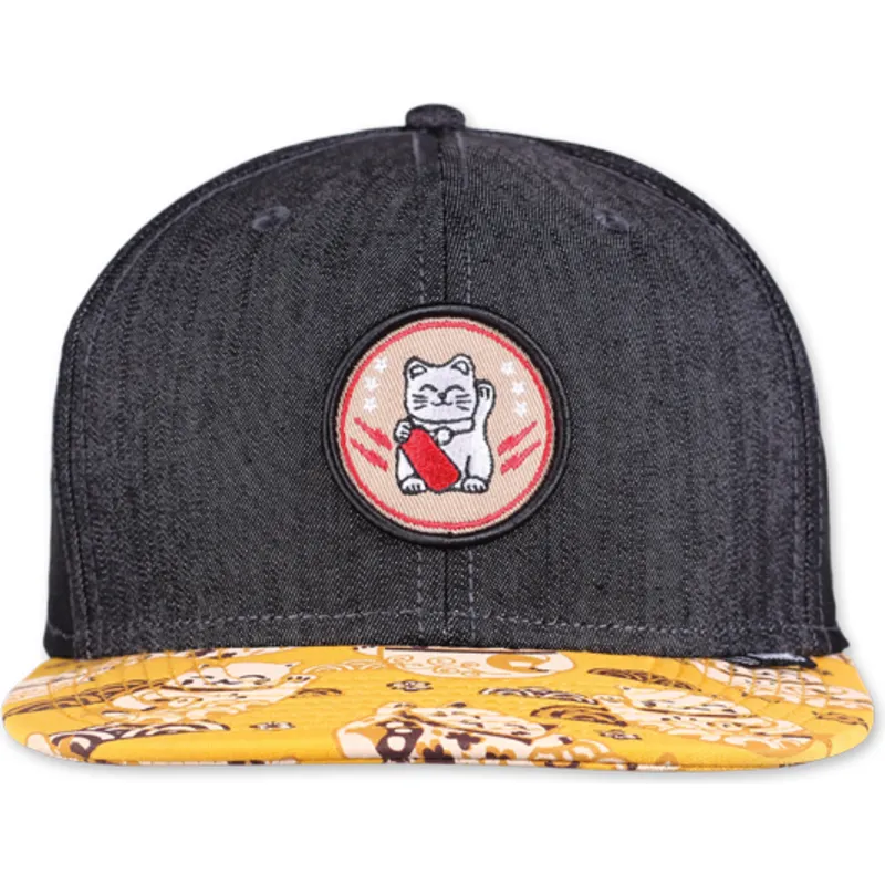 kepure-plokscia-juoda-snapback-lucky-cat-linen-rev-djinns kepure-plokscia-juoda-snapback-lucky-cat-linen-rev-djinns