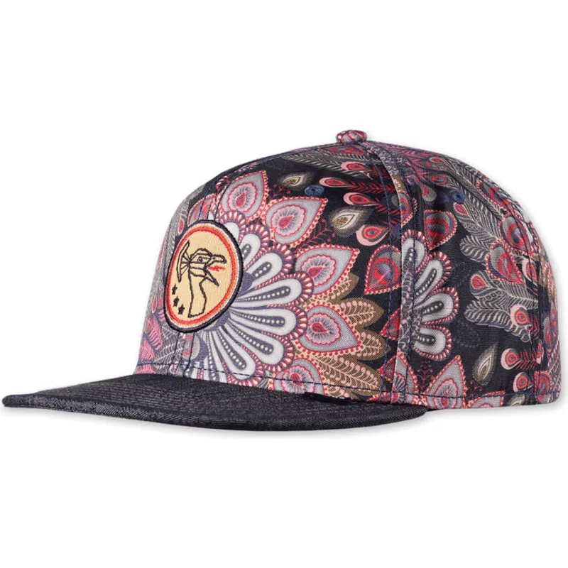 czarna-plaska-czapka-snapback-peacock-linen-od-djinns