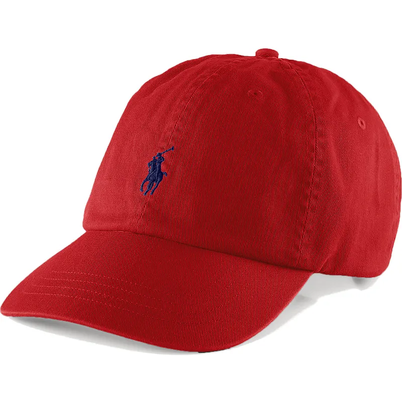 kepure-islenkta-raudona-reguliuojama-juostele-cotton-chino-classic-sport-polo-ralph-lauren