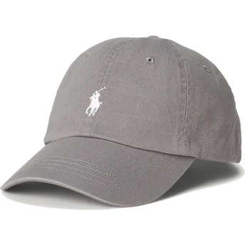 Kepurė išlenkta pilka reguliuojamas Cotton Chino Classic Sport Polo Ralph Lauren