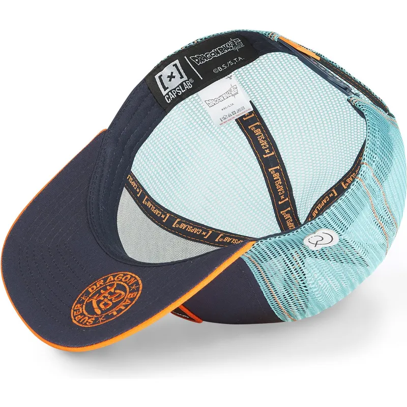 kepure-plokscia-tamsiai-melyna-snapback-super-saiyan-blue-sa2-son-goku-dragon-ball-capslab