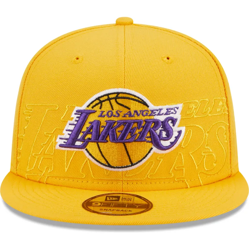 kepure-plokscia-geltona-snapback-9fifty-draft-edition-2023-los-angeles-lakers-nba-new-era