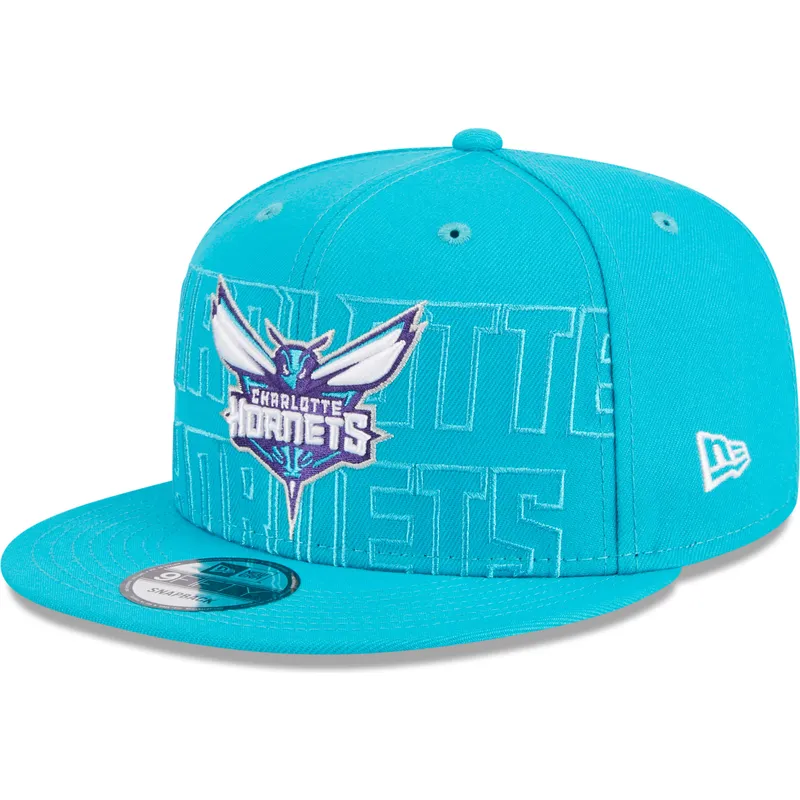 kepure-plokscia-melyna-snapback-9fifty-draft-edition-2023-charlotte-hornets-nba-new-era