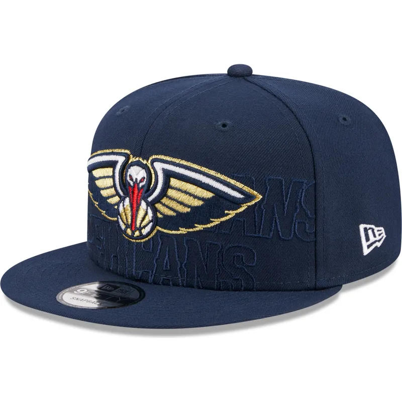 kepure-plokscia-tamsiai-melyna-snapback-9fifty-draft-edition-2023-new-orleans-pelicans-nba-new-era