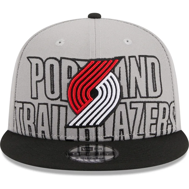 szara-i-czarna-plaska-czapka-snapback-9fifty-draft-edition-2023-portland-trail-blazers-nba-new-era