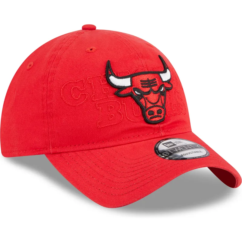 kepure-islenkta-raudona-reguliuojamas-9twenty-draft-edition-2023-chicago-bulls-nba-new-era