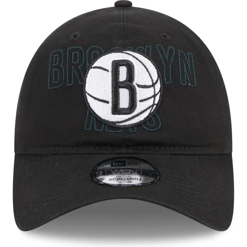 czarna-regulowana-czapka-z-zakrzywionym-daszkiem-9twenty-draft-edition-2023-brooklyn-nets-nba-new-era