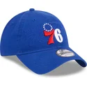kepure-islenkta-melyna-reguliuojamas-9twenty-draft-edition-2023-philadelphia-76ers-nba-new-era