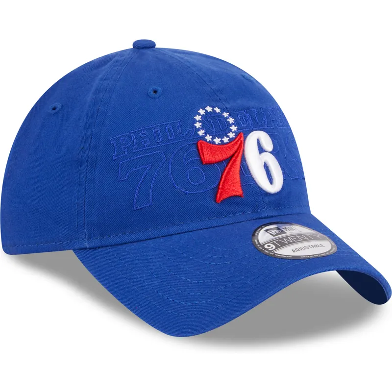 kepure-islenkta-melyna-reguliuojamas-9twenty-draft-edition-2023-philadelphia-76ers-nba-new-era