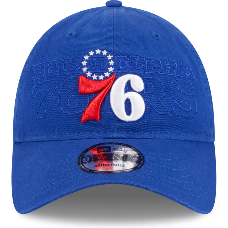 kepure-islenkta-melyna-reguliuojamas-9twenty-draft-edition-2023-philadelphia-76ers-nba-new-era