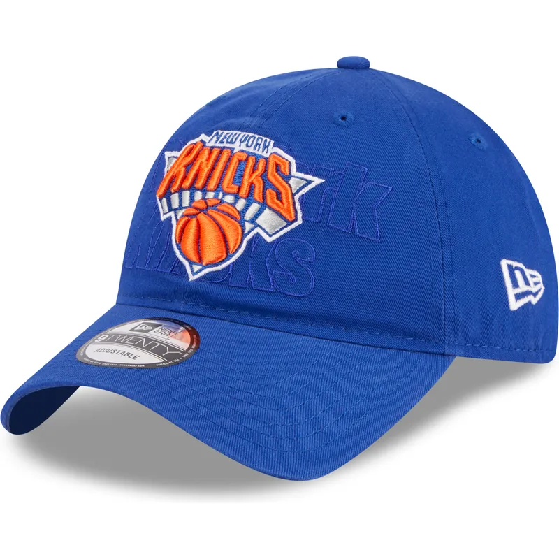 kepure-islenkta-melyna-reguliuojamas-9twenty-draft-edition-2023-new-york-knicks-nba-new-era