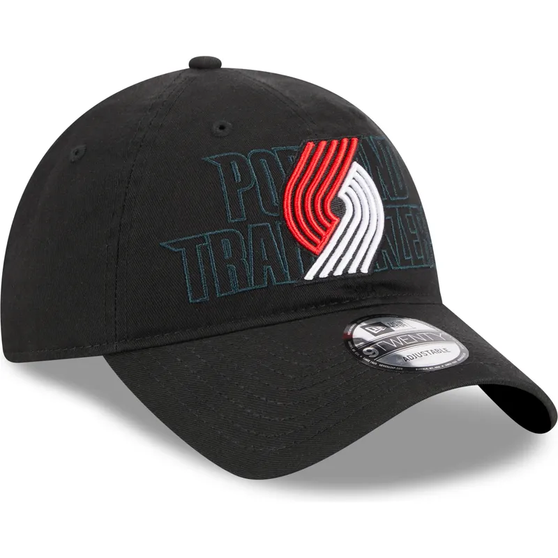 kepure-islenkta-juoda-reguliuojama-juostele-9twenty-draft-edition-2023-portland-trail-blazers-nba-new-era