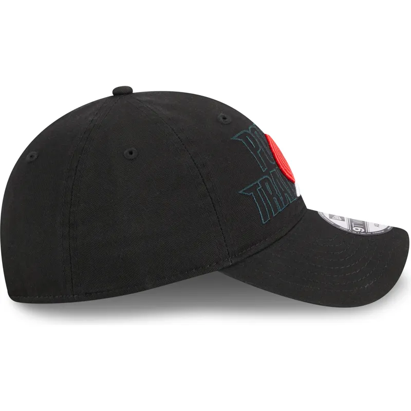 kepure-islenkta-juoda-reguliuojama-juostele-9twenty-draft-edition-2023-portland-trail-blazers-nba-new-era