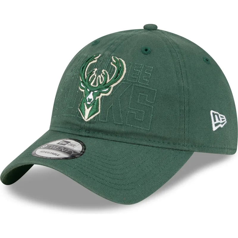 kepure-islenkta-zalia-reguliuojamas-9twenty-draft-edition-2023-milwaukee-bucks-nba-new-era
