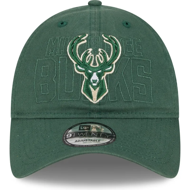kepure-islenkta-zalia-reguliuojamas-9twenty-draft-edition-2023-milwaukee-bucks-nba-new-era