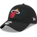 czarna-regulowana-czapka-z-zakrzywionym-daszkiem-9twenty-draft-edition-2023-miami-heat-nba-new-era