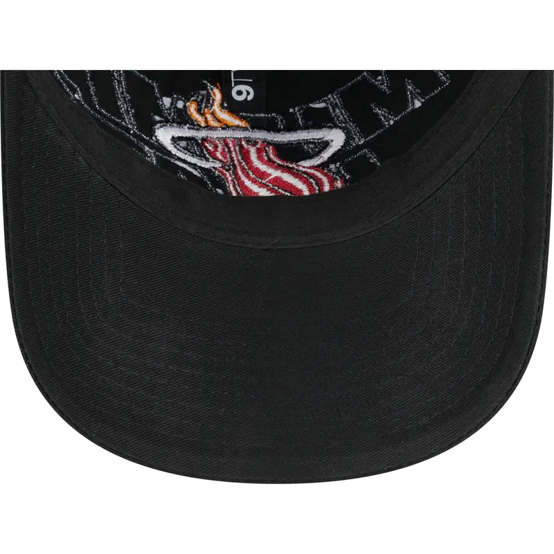 kepure-islenkta-juoda-reguliuojama-juostele-9twenty-draft-edition-2023-miami-heat-nba-new-era