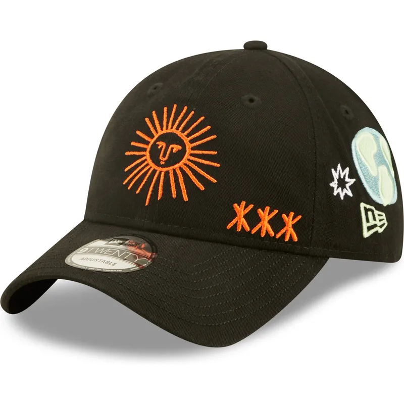 kepure-islenkta-juoda-reguliuojamas-9twenty-washed-graphic-new-era