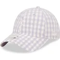 cap-islenkta-violet-adjustable-strap-claro-9twenty-gingham-new-york-yankees-mlb-new-era