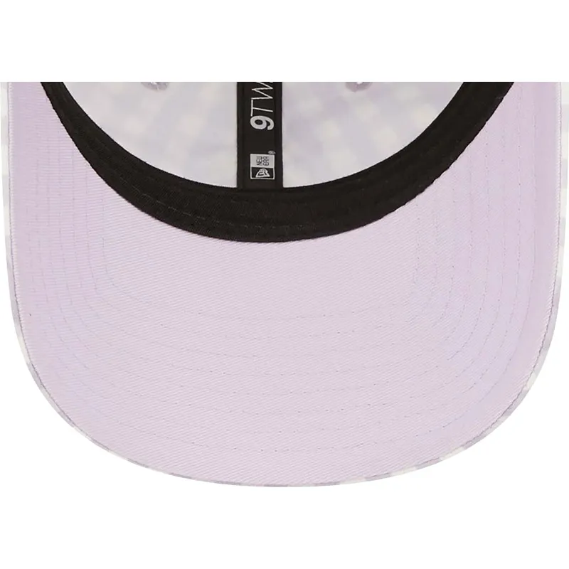 cap-islenkta-violet-adjustable-strap-claro-9twenty-gingham-new-york-yankees-mlb-new-era