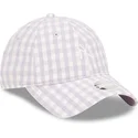 cap-islenkta-violet-adjustable-strap-claro-9twenty-gingham-new-york-yankees-mlb-new-era