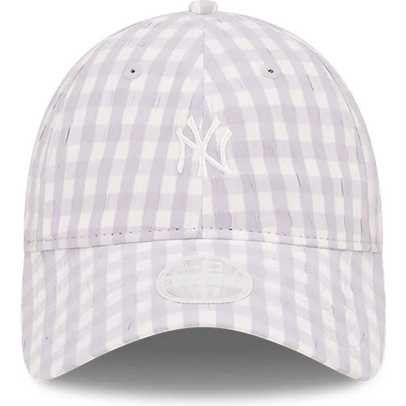 cap-islenkta-violet-adjustable-strap-claro-9twenty-gingham-new-york-yankees-mlb-new-era
