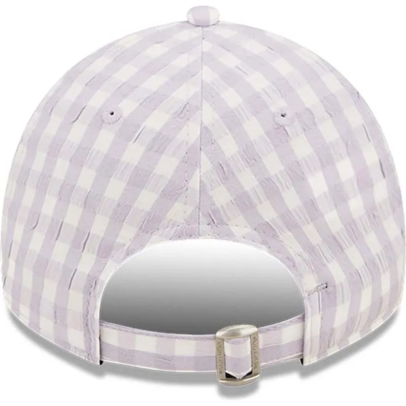 cap-islenkta-violet-adjustable-strap-claro-9twenty-gingham-new-york-yankees-mlb-new-era