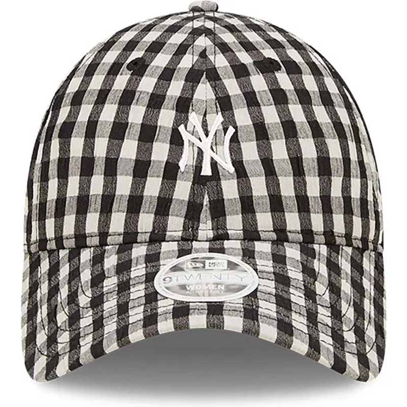 kepure-islenkta-juoda-reguliuojamas-9twenty-gingham-new-york-yankees-mlb-new-era
